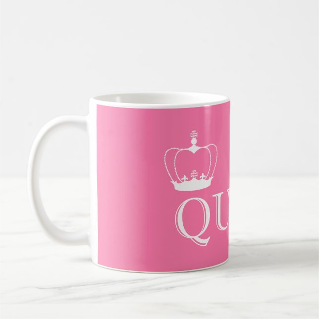 Queen White Crown - anpassbare Hintergrundfarbe Kaffeetasse (Links)