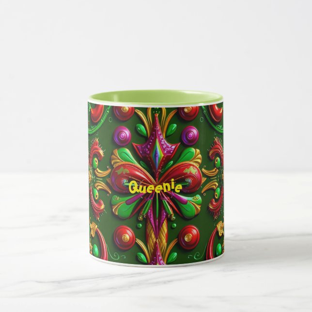 QUEENIE ~ CHRISTMAS ~ 3D ~ Multicolor ~ Tasse (Zentrum)