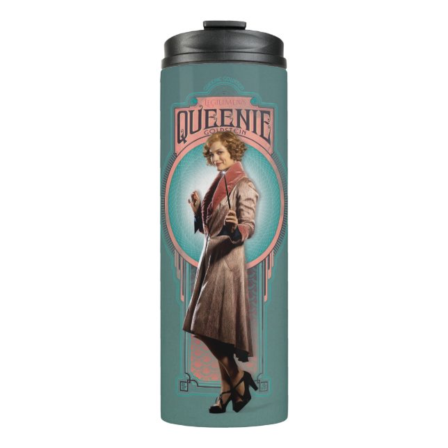 QUEENIE GOLDSTEIN™ Art-Deco-Panel Thermosbecher (Vorderseite)