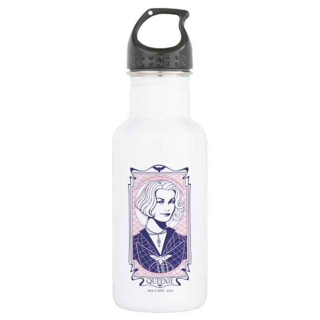 QUEENIE GOLDSTEIN™ Illustration Edelstahlflasche (Vorderseite)