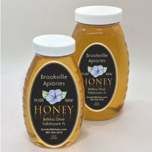 Queenline 16 und 32oz Honey Black Gold mit Blume Ovaler Aufkleber