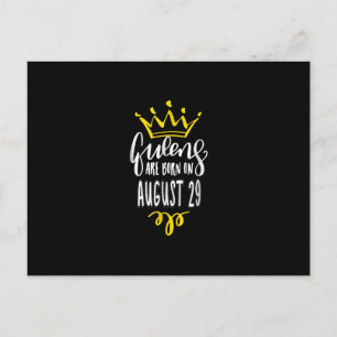 Queens Are Born on August 29 August Birthday Gift Postkarte
