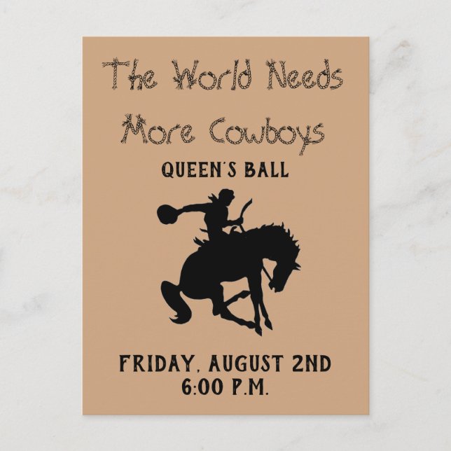 Queen's Ball-Einladung Einladungspostkarte (Vorderseite)
