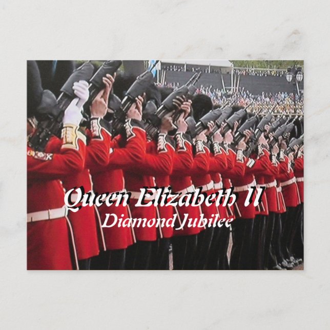 Queens Diamond Jubilee Waffen begrüßen Postkarte (Vorderseite)