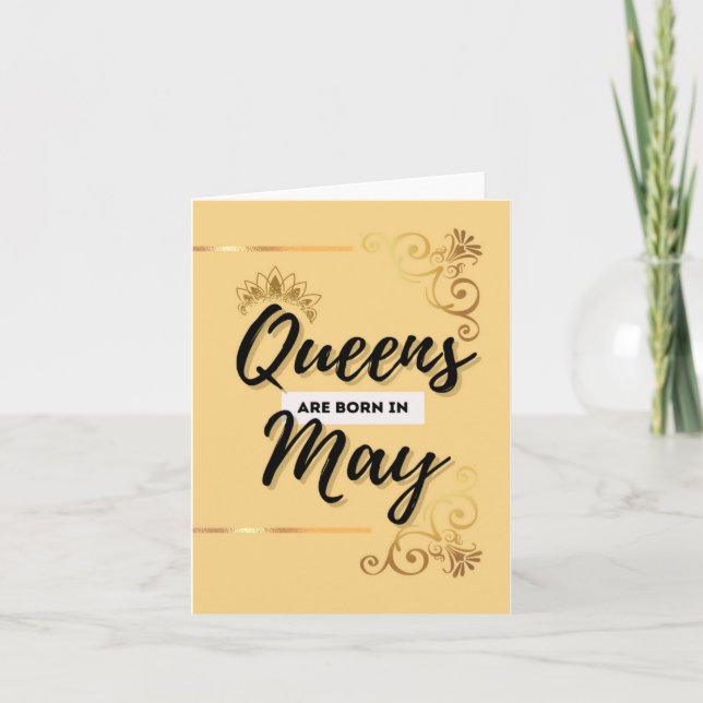 Queens Geboren im Mai Happy Birthday Card Karte (Vorderseite)