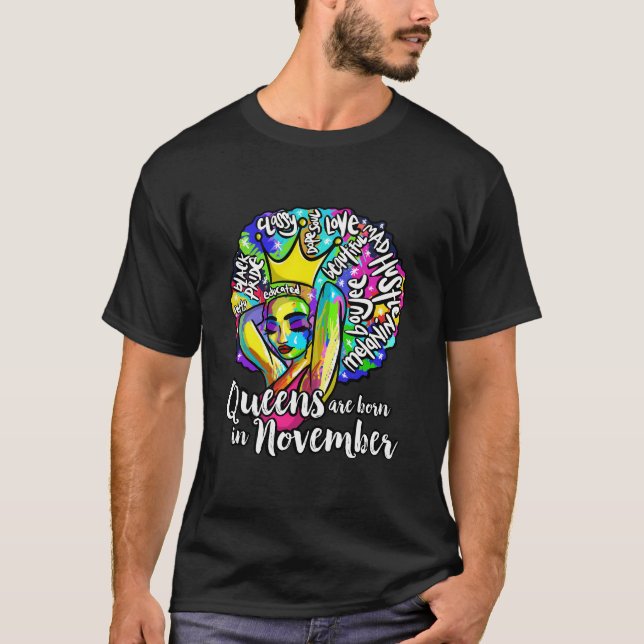 Queens Geborener November T-Shirt (Vorderseite)