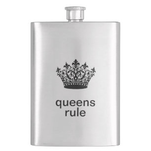 Queens herrschen aus Edelstahl Flachmann