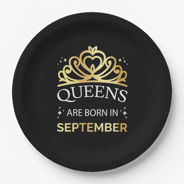 Queens ist im September Geboren I Pappteller (Vorderseite)