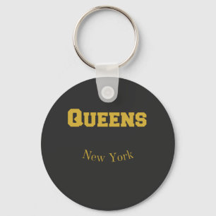 Queens New York Gold Schlüsselanhänger
