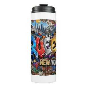 Queens New York Graffiti-Wandkunst Thermosbecher