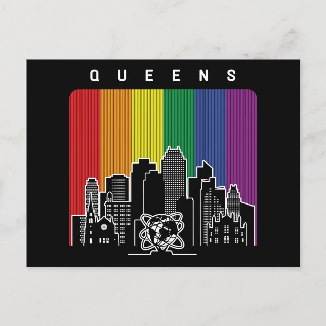 Queens New York Rainbow Flag LGBT Pride Postkarte (Vorderseite)