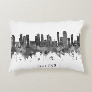 Queens New York Skyline BW Dekokissen