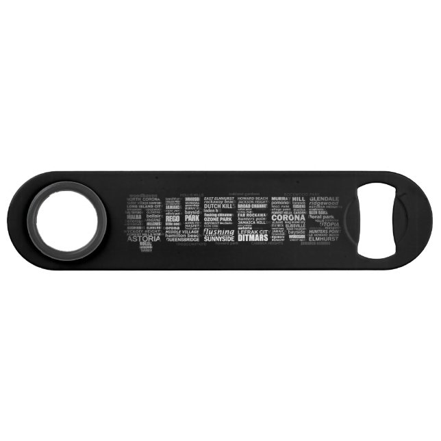 Queens New York Typografie Flaschenöffner (Vorderseite (Horizontal))
