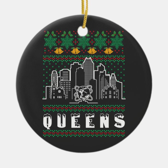 Queens New York Ugly Christmas Keramik Ornament (Vorne)