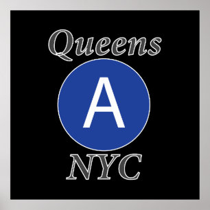 Queens NYC A-Zug Poster