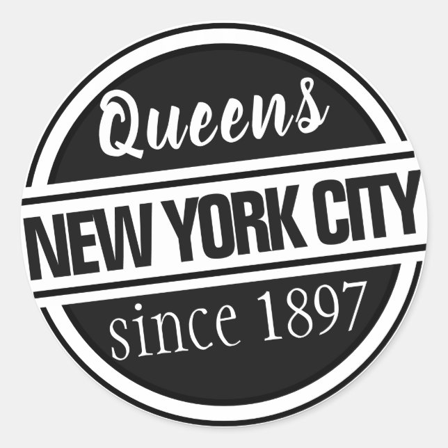 Queens NYC Runder Aufkleber (Vorderseite)
