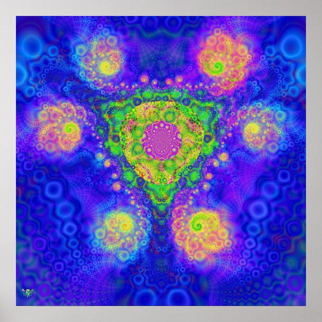 Queens Oasis. Plakatdruck Fraktal Whirlpool Schwen Poster (Vorne)