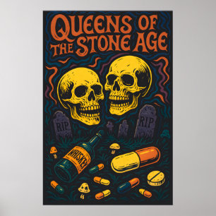 Queens of the Stone Age Wandkunst - Retro Poster