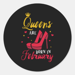 Queens sind im Februar Geboren Runder Aufkleber