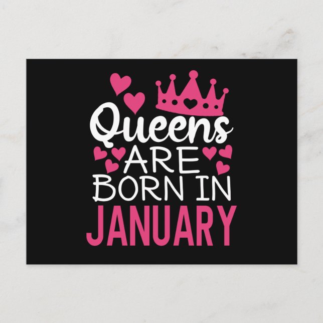 Queens sind im Januar Geboren Postkarte (Vorderseite)