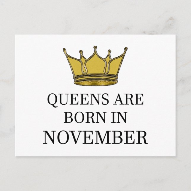 Queens sind im November Geboren Postkarte (Vorderseite)