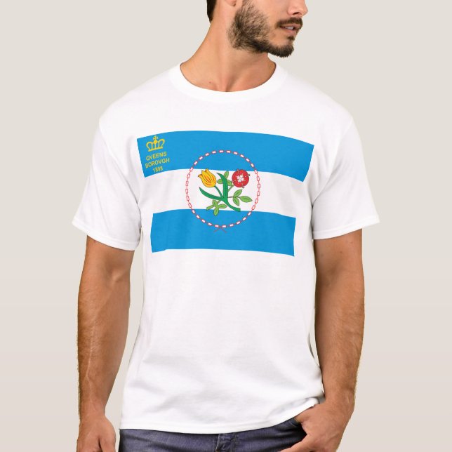 Queens-Stadt-Flagge T-Shirt (Vorderseite)