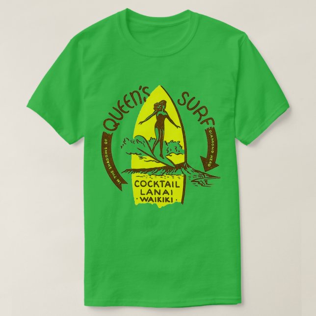 Queens Surf Shop und Lanai T-Shirt (Design vorne)