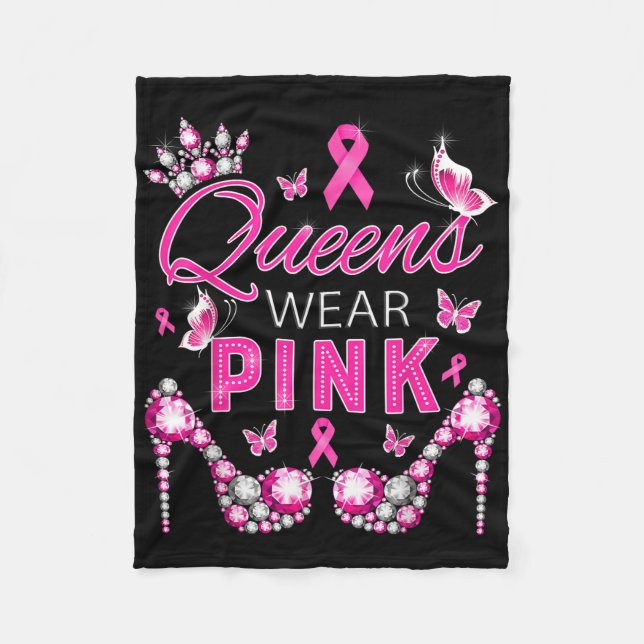 Queens tragen rosa Brustkrebs-Bewusstsein Band Su Fleecedecke (Vorderseite)