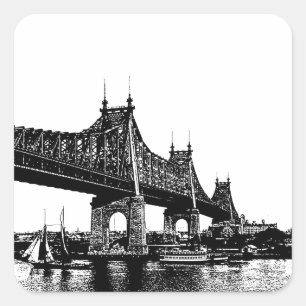 Queensboro Bridge Seebad Quadratischer Aufkleber