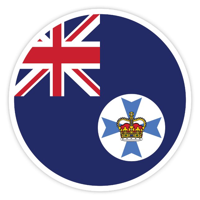Queensland Australia Flaggenaufkleber Aufkleber (Queensland State Flag Sticker)