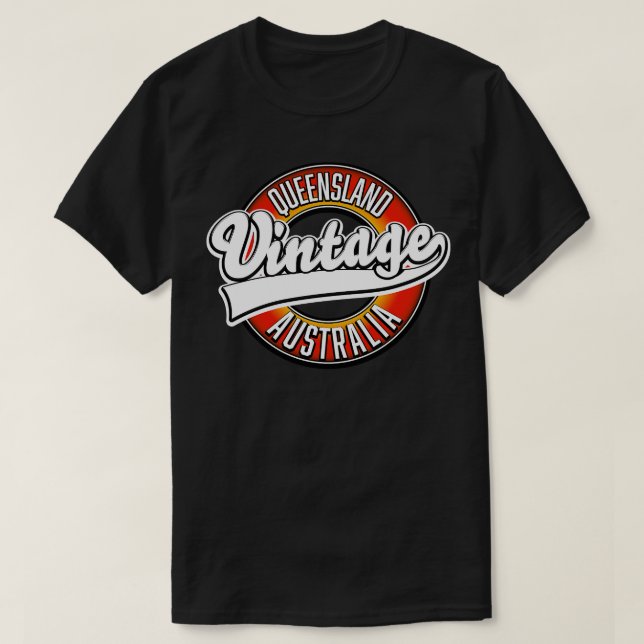 Queensland australia Vintager Stil T-Shirt (Design vorne)