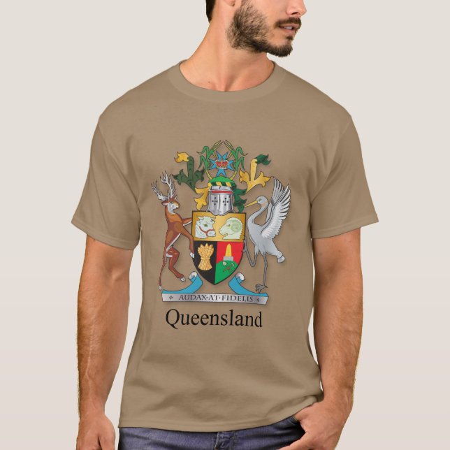 Queensland-Wappen-Poster T-Shirt (Vorderseite)