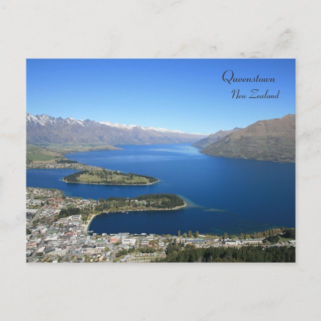 Queenstown aus Bobs Peak, Neuseeland - Postkarte (Vorderseite)