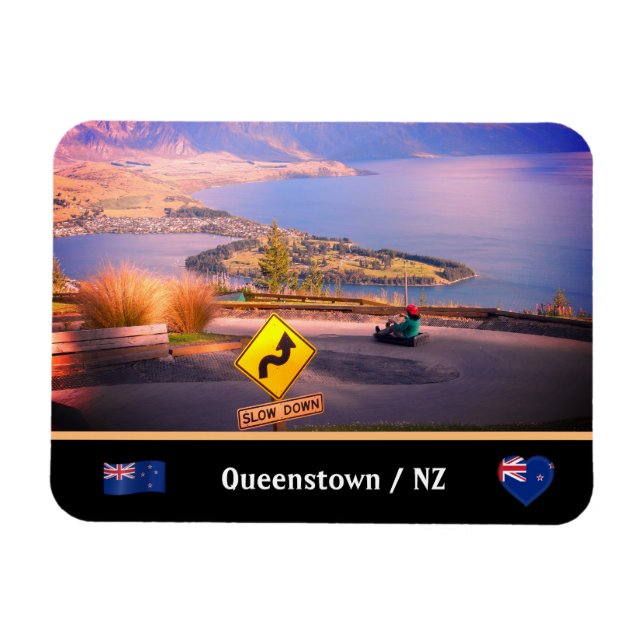 Queenstown, Luge & Slow Down / Neuseeland Magnet (Horizontal)