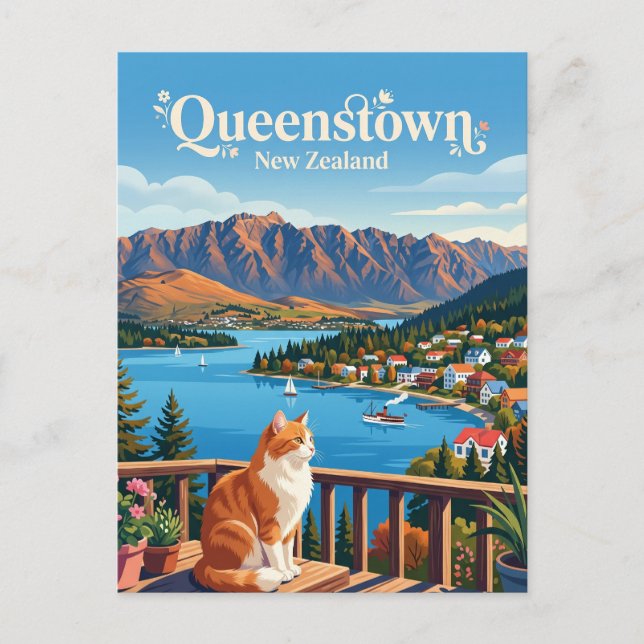 Queenstown Neuseeland Postkarte (Vorderseite)