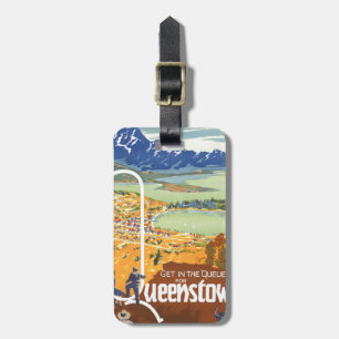 Queenstown, Neuseeland Vintage-Reise Gepäckanhänger