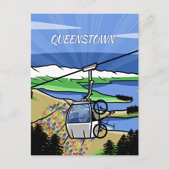 Queenstown-Seilbahn Postkarte (Vorderseite)