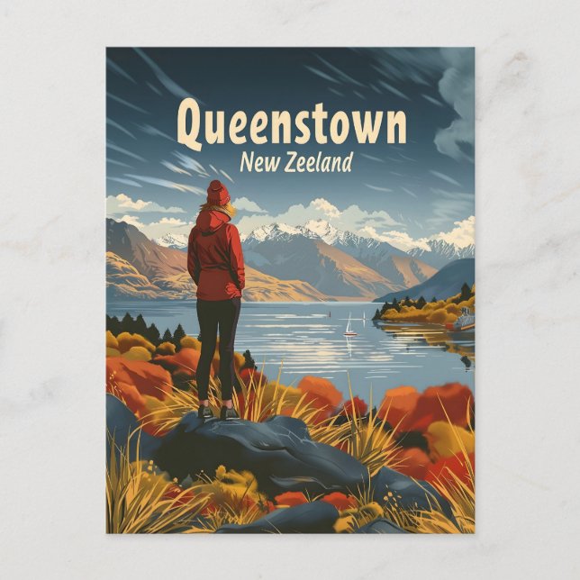 Queenstowns New Zeeland Travel ad Postkarte (Vorderseite)