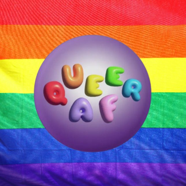 Queer AF 3D-Regenbogenknopf Button (Von Creator hochgeladen)