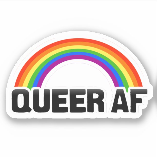 QUEER AF AUFKLEBER (Vorderseite)