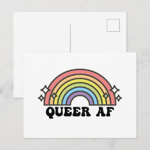 Queer AF Gay Pride Lesbische Trans Bisexuelle LGBT Postkarte
