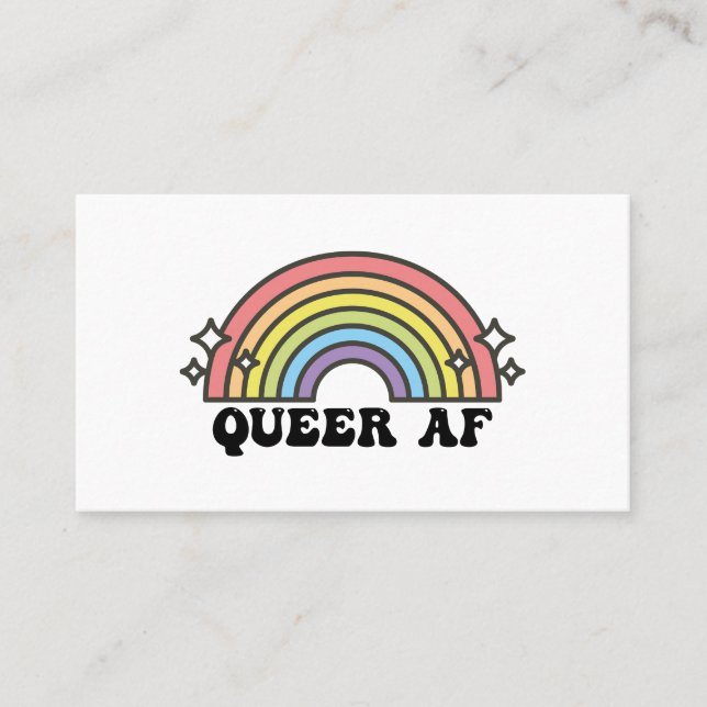 Queer AF Gay Pride Lesbische Trans Bisexuelle LGBT Visitenkarte (Vorderseite)