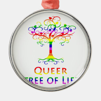 Queer Baum des Lebens Zazzle.png Silbernes Ornament