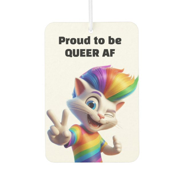 Queer Cat Autolufterfrischer (Vorderseite)