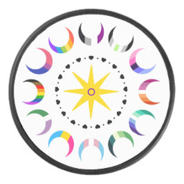 Queer Crescent Pride Moons Eishockey Puck