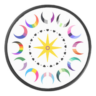 Queer Crescent Pride Moons Eishockey Puck