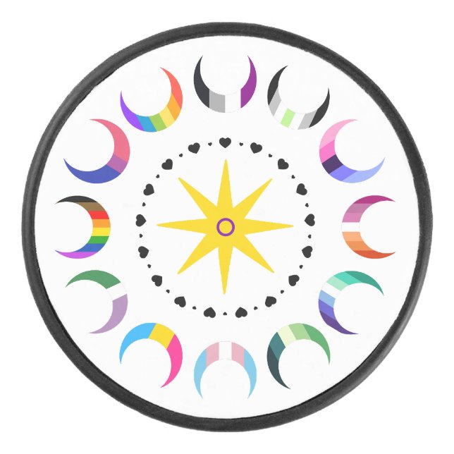Queer Crescent Pride Moons Eishockey Puck (Vorderseite)
