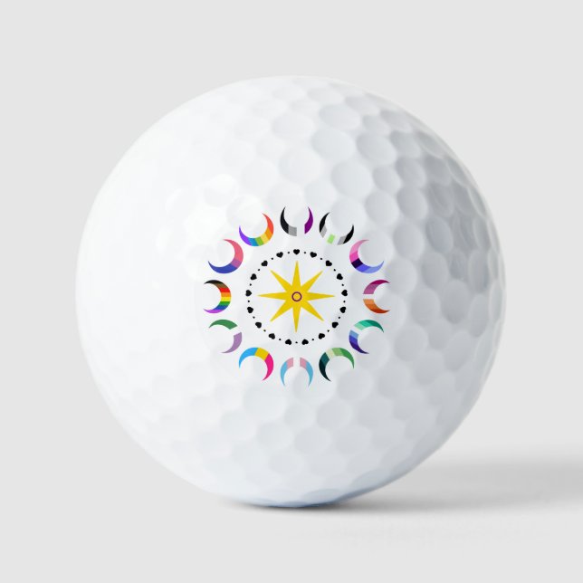 Queer Crescent Pride Moons Golfball (Vorderseite)