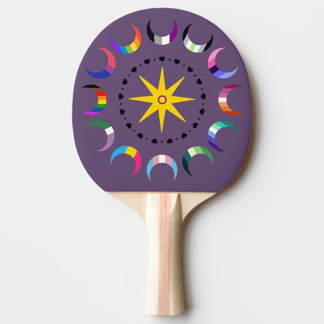 Queer Crescent Pride Moons Tischtennis Schläger (Vorderseite)