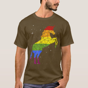 Queer Gay Pride Monat Regenbogen Fantasie Einhorn  T-Shirt
